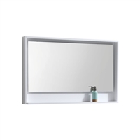 KB48HGW-M 48" Wide Mirror w/ Shelf - Gloss White |