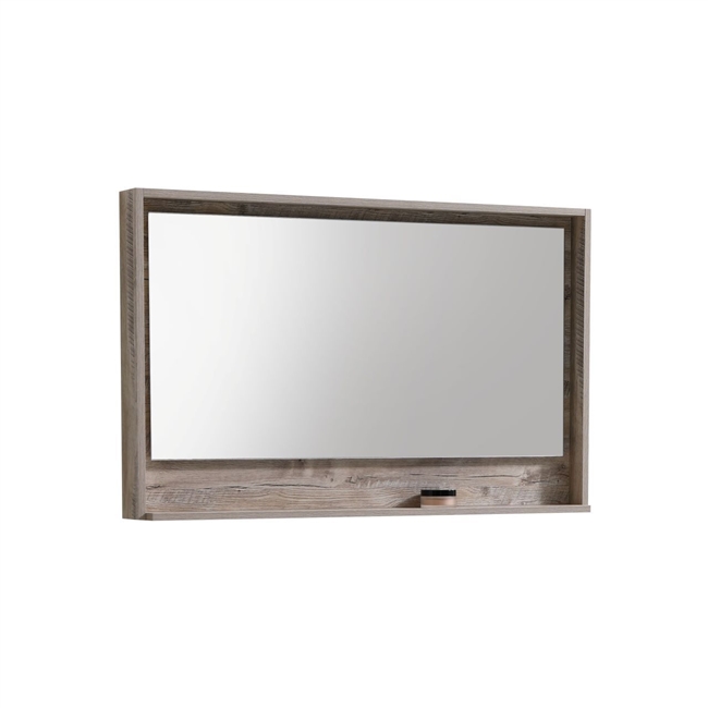 KB48NW-M 48" Wide Mirror w/ Shelf - Nature Wood |