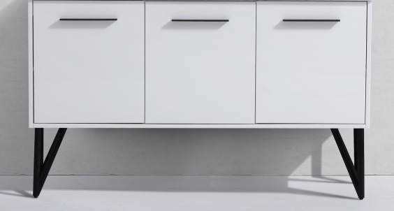 KB60-GW-cabinet KubeBath Bosco60" Gloss White Modern Bathroom cabinet (no counter top, no sink) -