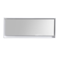 KB70GW-M 70" Wide Mirror w/ Shelf - Glossy White