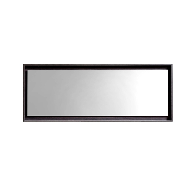 KB70HGGO-M 70" Wide Mirror w/ Shelf - High Gloss Gray Oak