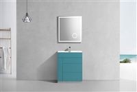 KFM30-TG 30" Milano Teal Green Floor Mount Modern Bathroom Vanity