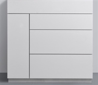 KFM36-GW-cabinet 36" Milano Gloss White Floor Mount Modern Bathroom cabinet (no counter top no sink) 