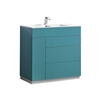 KFM36-TG 36" Milano Teal Green Floor Mount Modern Bathroom Vanity