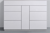 KFM48D-GW-cabinet 48" Milano Gloss White Floor Mount Modern Bathroom cabinet (no counter top no sink) -
