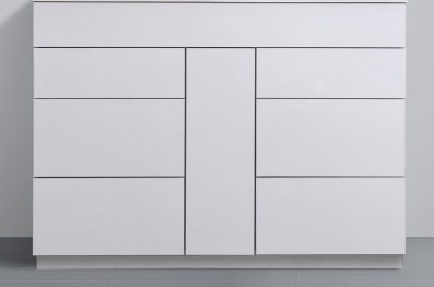 KFM48D-GW-cabinet 48" Milano Gloss White Floor Mount Modern Bathroom cabinet (no counter top no sink) -