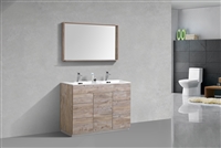 Milano 48" Nature Wood Floor Mount Modern Bathroom Vanity