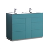 KFM48D-TG 48" Milano Teal Green Floor Mount Modern Bathroom Vanity - Double Sink