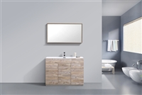 KFM48S-NW 48" Milano Nature Wood Floor Mount Modern Bathroom Vanity - Single Sink