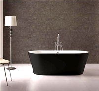 KFST1459-BK 59'' Kube OVALE Black and White Free Standing Bathtub
