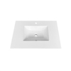 KQTB30 30'' x 19.75'' KubeBath White Quartz Counter-Top W/ Under-Mount Sink