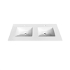 KQTB48D 48''x 19.75'' KubeBath White Quartz Counter-Top W/ Double Under-Mount Sink