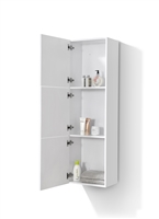 KUBESC1500-GW KUBE Acrylic High Gloss White Bathroom Linen Cabinet w/ 3 Large Storage Areas