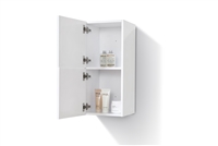 KUBESC700-GW Bathroom Acrylic High Gloss White Linen Side Cabinet w/ 2 Storage Areas |