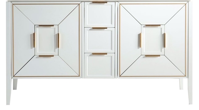 KV8860-GW-cabinet Vetro 60'' Semi Gloss White cabinet (no counter top no sink)