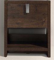 L600RW-cabinet Levi 24" Rosewood Modern Bathroom cabinet (no counter top no sink) w/ Cubby Hole |