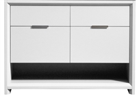 NUDO48D-GW-cabinet NUDO 48''Floor Mount  Modern bathroom cabinet (no counter top no sink) in Gloss White Finish