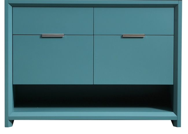 NUDO48D-TG-cabinet NUDO 48'' Floor Mount Double Modern bathroom cabinet (no counter top no sink) in Teal Green Finish