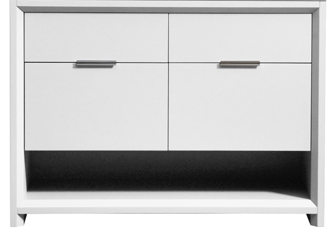 NUDO48S-GW-cabinet NUDO 48''Floor Mount Modern bathroom cabinet (no counter top no sink) in Gloss White Finish
