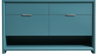 NUDO60D-TG-cabinet NUDO 60'' Floor Mount Double Modern bathroom cabinet (no counter top no sink) in Teal Green Finish