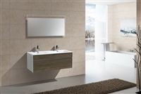 S1200DCO Fitto 48" Double Sink Havana Oak Wall Mount Modern Bathroom Vanity