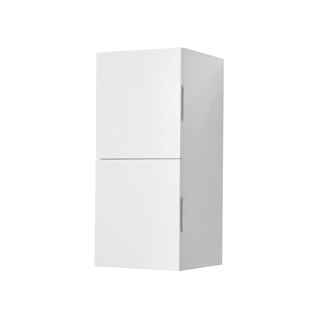SLBS28-GW Bathroom High Gloss White Linen Side Cabinet w/ 2 Storage Areas