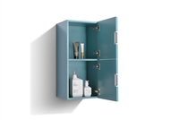 SLBS28-TG Bathroom Teal Green Linen Side Cabinet w/ 2 Storage Areas