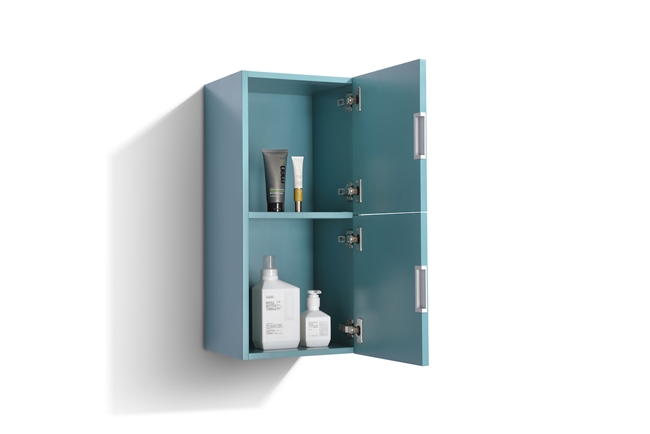 SLBS28-TG Bathroom Teal Green Linen Side Cabinet w/ 2 Storage Areas