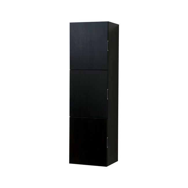 SLBS59-BK Black Wood Bathroom Linen Cabinet w/ 3 Large Storage Areas