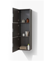 SLBS59-HGGO Bliss High Gloss Gray Oak Bathroom Linen Cabinet w/ 3 Large Storage Areas- FINAL SALE