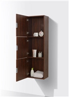 SLBS59-WNT Bliss Walnut Bathroom Linen Cabinet w/ 3 Large Storage Areas- FINAL SALE