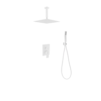 WH-CR300HH2V Aqua Piazza Shower Set w/ 12" Ceiling Mount Square Rain Shower and Handheld - White